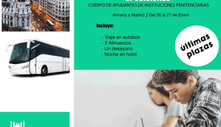 Últimas plazas autobús Madrid para el examen del 27 de enero