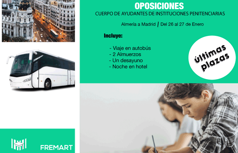 Últimas plazas autobús Madrid para el examen del 27 de enero
