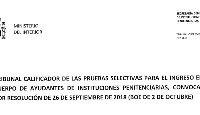 Ya está publicada la nota de corte del primer ejercicio.